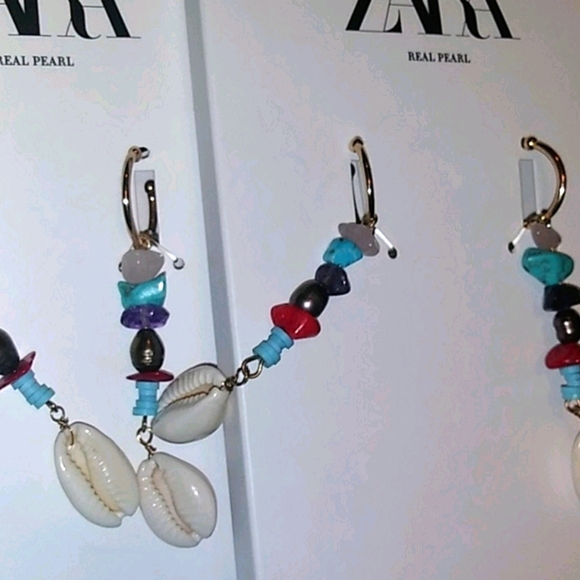 ๐ ZARA Linen MAXI ๐ด ๐ ๐+ ๐ Earrings - Picture 3 of 6